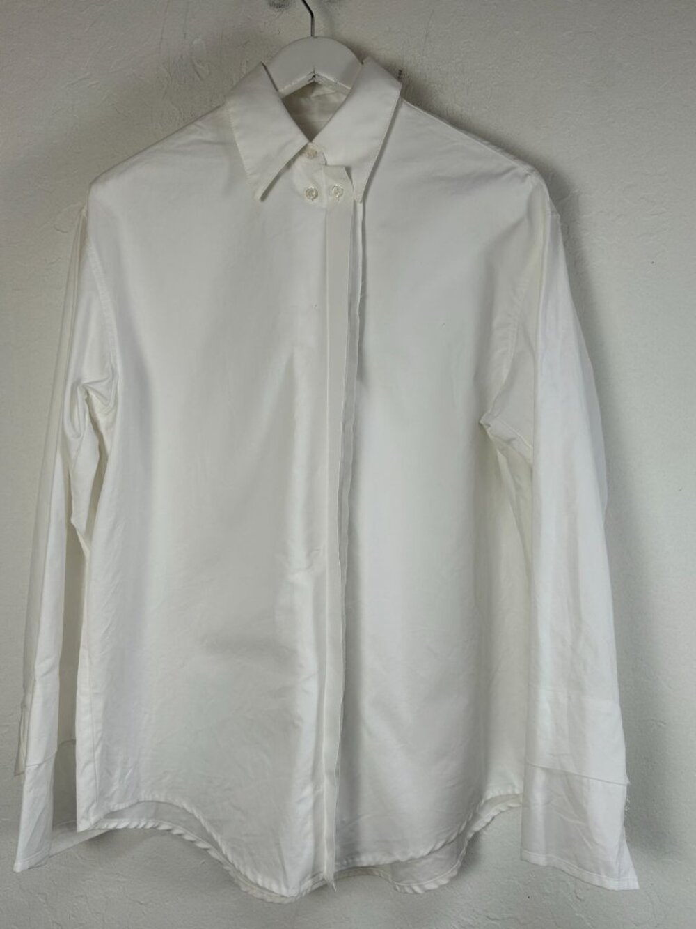 Façon Jacmin Womens Carelia Ample Shirt White Small Cotton Button Down New $345